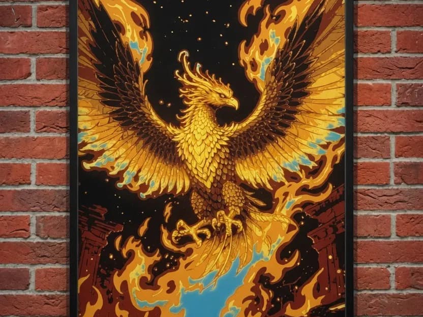 Golden Phoenix Rising by World of Glt 3d HueForge model: Golden Phoenix Rising by World of Glt 3d