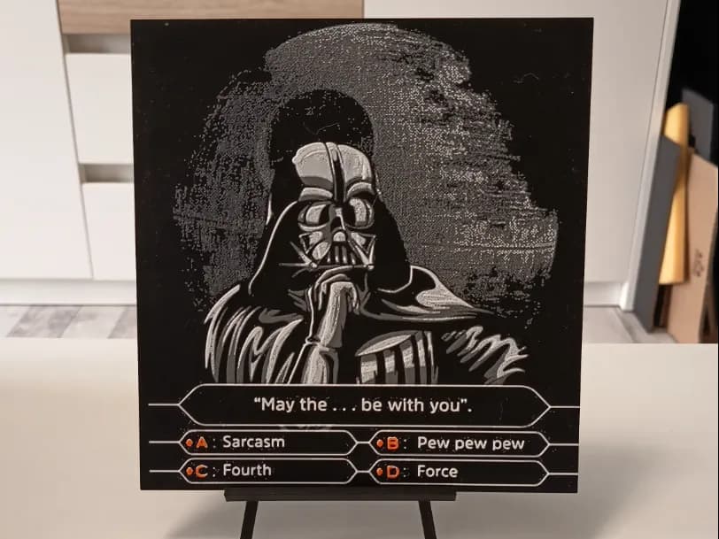 Darth Vader Quiz Hueforge by 3DNesy HueForge model: Darth Vader Quiz Hueforge by 3DNesy