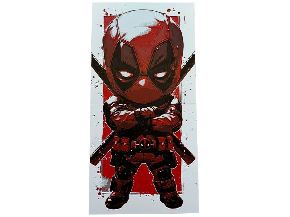 HueForge model: Chibi Deadpool - 2 Panel Hueforge - 200x400mm by Canadian Gamer