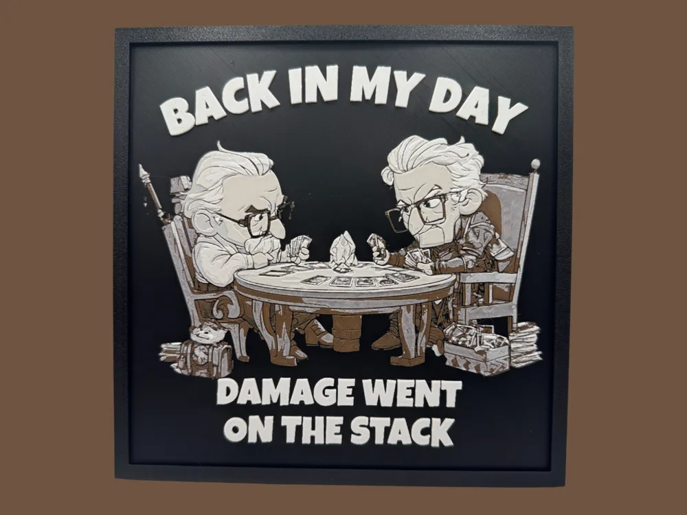 HueForge model: Back in my day, Damage went on the stack - MTG by Canadian Gamer