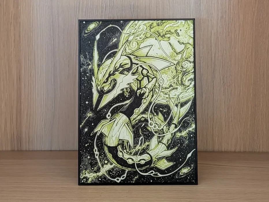 Mega Rayquaza Hueforge & Frame by Nextopia HueForge model: Mega Rayquaza Hueforge & Frame by Nextopia