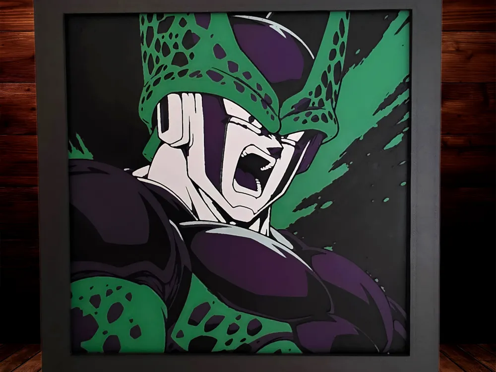 Perfect Cell - Dragon Ball Z by Side Quest Hues HueForge model: Perfect Cell - Dragon Ball Z by Side Quest Hues