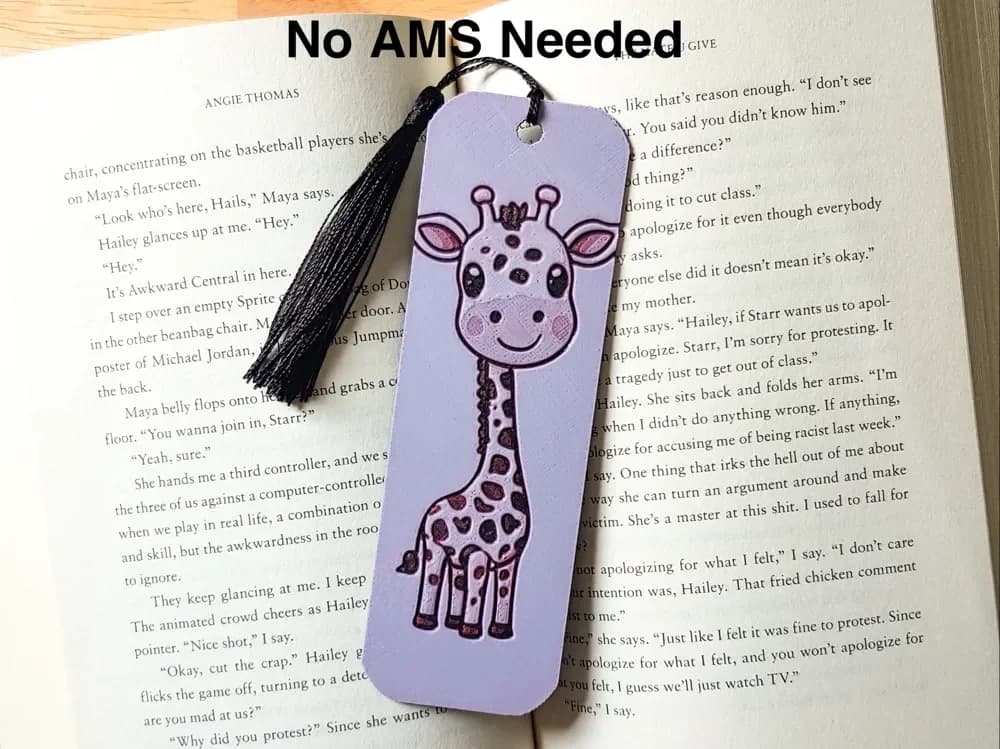 Cartoon GiraffeBookmark, Hueforge Cartoon GiraffeBookmark, Hueforge