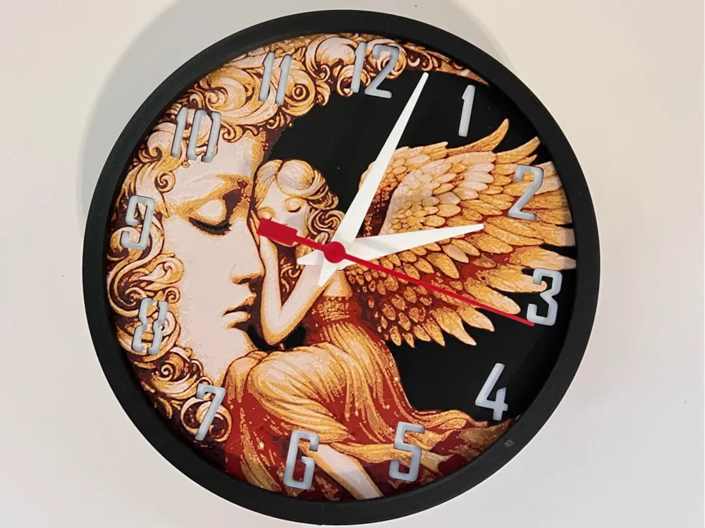 Customizable Clock - Celestial Angel by 3djd HueForge model: Customizable Clock - Celestial Angel by 3djd