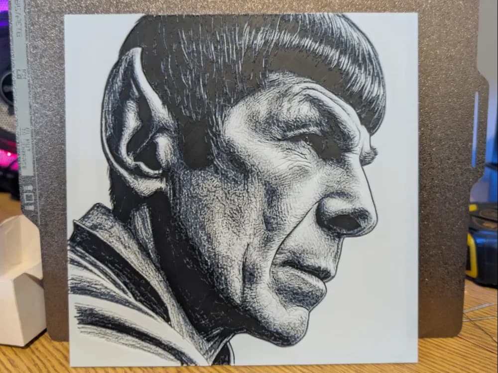 Spock portrait - hueforge by 3dGlow HueForge model: Spock portrait - hueforge by 3dGlow