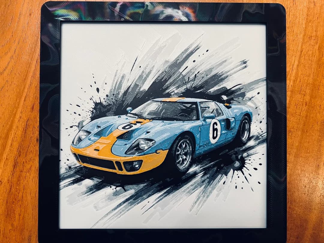 1968 Ford GT40 by JustBe 3D Printing HueForge model: 1968 Ford GT40 by JustBe 3D Printing