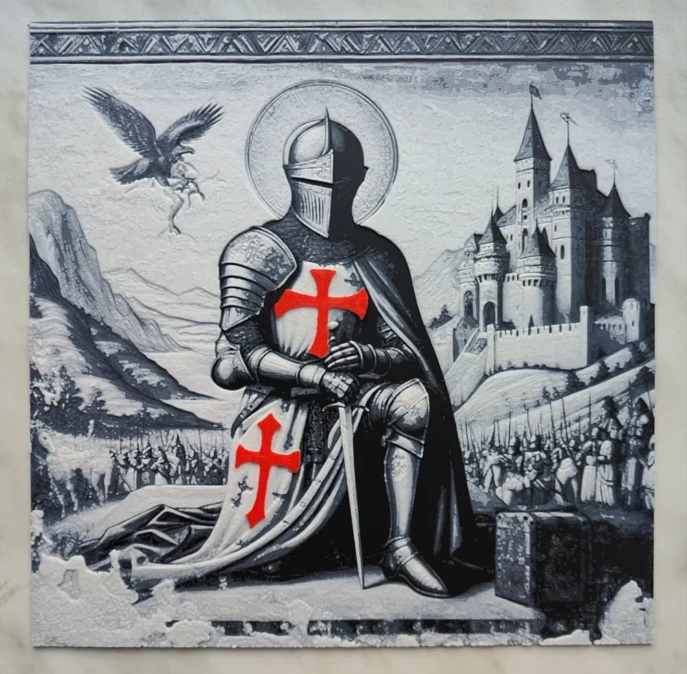 Mural of Templar - Hueforge by BeaN HueForge model: Mural of Templar - Hueforge by BeaN