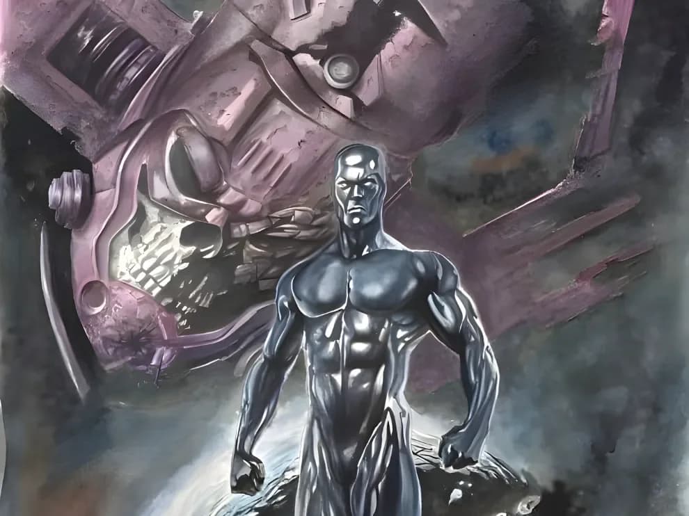 Sliver Surfer: The Fall Of Galactus by 3D Gallery Realm HueForge model: Sliver Surfer: The Fall Of Galactus by 3D Gallery Realm