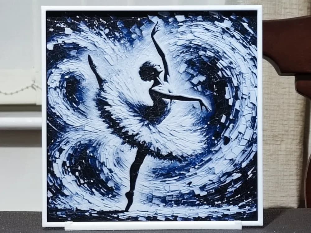 HueForge model: Dancer Impasto (3) - HueForge 3 Color by BoDad