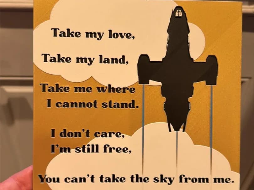 Firefly - Serenity and Verse - Firefly intro lyric by IslandLooter HueForge model: Firefly - Serenity and Verse - Firefly intro lyric by IslandLooter