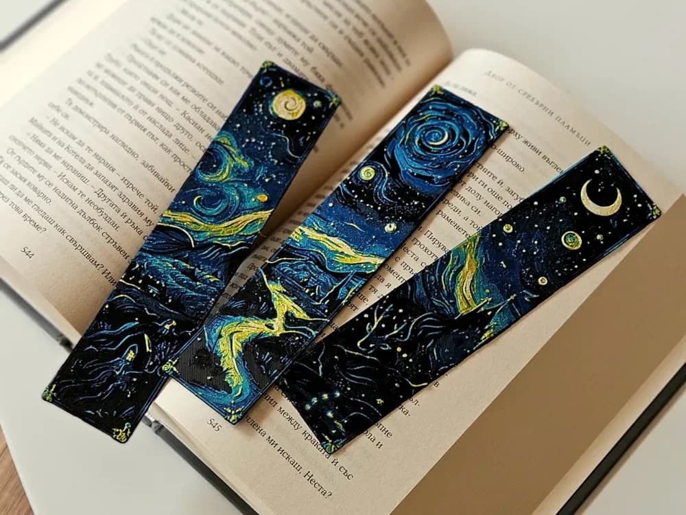 "Starry Night Dreams" - Bookmarks Set by C3D HueForge model: "Starry Night Dreams" - Bookmarks Set by C3D