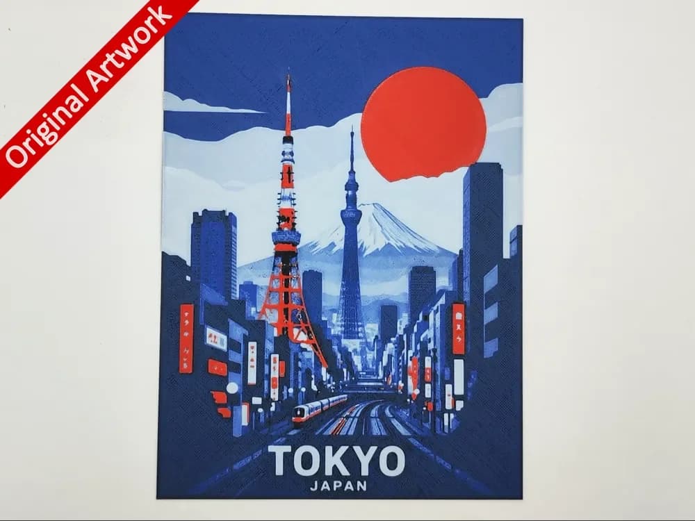 Travel poster of Tokyo - hueforge by Altf4-Formation HueForge model: Travel poster of Tokyo - hueforge by Altf4-Formation