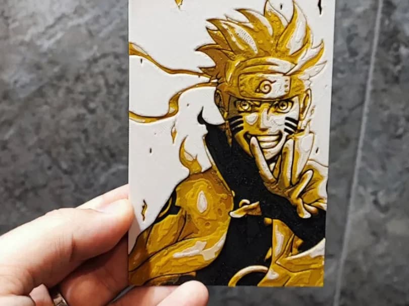 Naruto card/sticker by Garuda3D HueForge model: Naruto card/sticker by Garuda3D