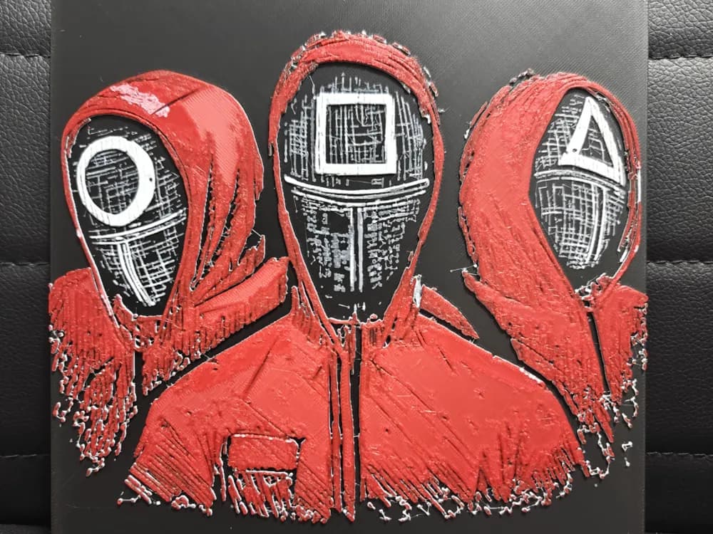Squid Game Guards by TheHueforgeLady HueForge model: Squid Game Guards by TheHueforgeLady