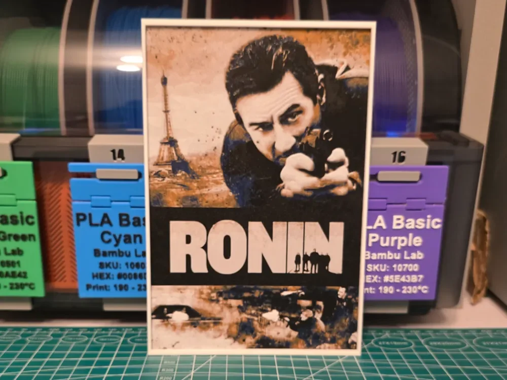 Ronin Movie Poster - Hueforge Art by Lumpy3D HueForge model: Ronin Movie Poster - Hueforge Art by Lumpy3D