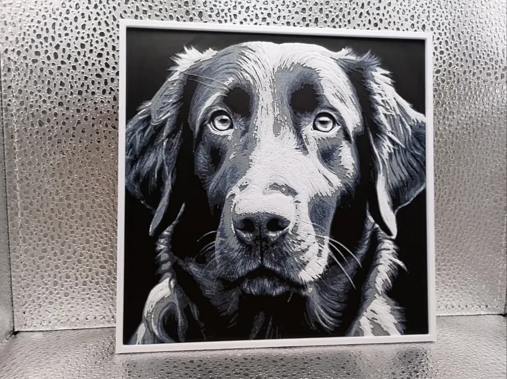 Flat Coated Retriever – Hueforge by Borishotch Industries HueForge model: Flat Coated Retriever – Hueforge by Borishotch Industries