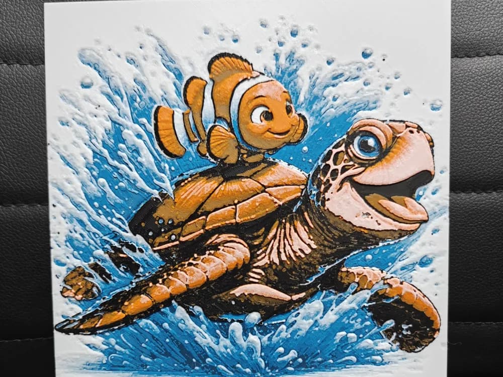 HueForge model: Nemo & Crush by TheHueforgeLady