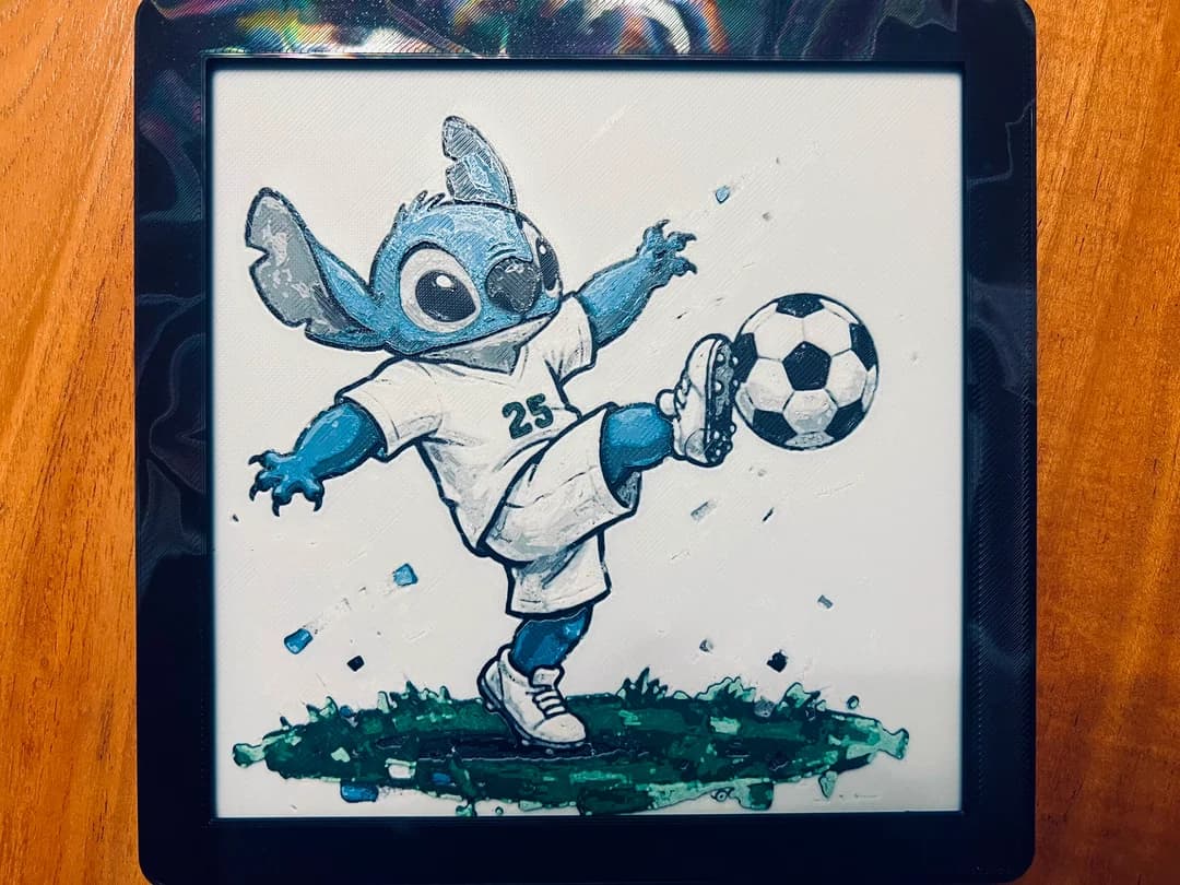 Stitch at the World Cup by JustBe 3D Printing HueForge model: Stitch at the World Cup by JustBe 3D Printing