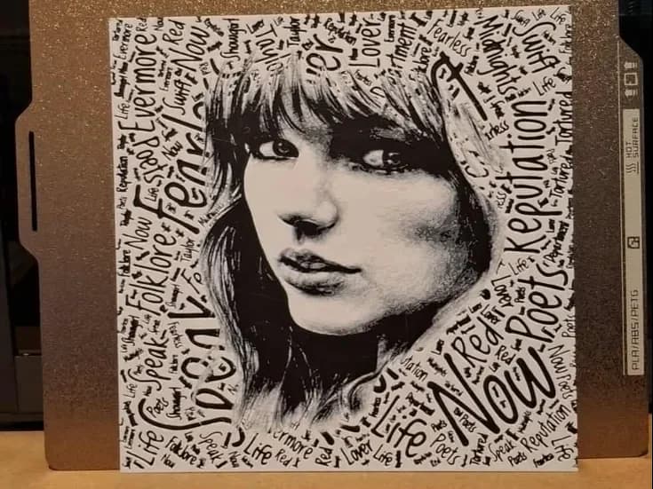 Taylor swift - Hueforge - just 2 colour by 3dGlow HueForge model: Taylor swift - Hueforge - just 2 colour by 3dGlow