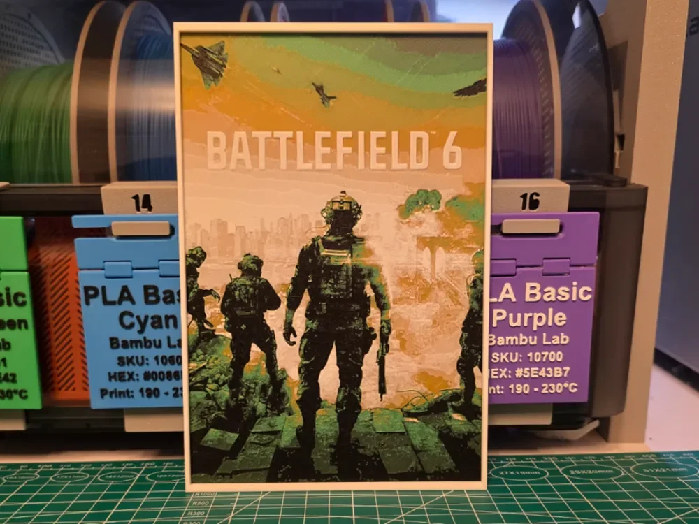 Battlefield 6 Game Poster - Hueforge Art by Lumpy3D HueForge model: Battlefield 6 Game Poster - Hueforge Art by Lumpy3D