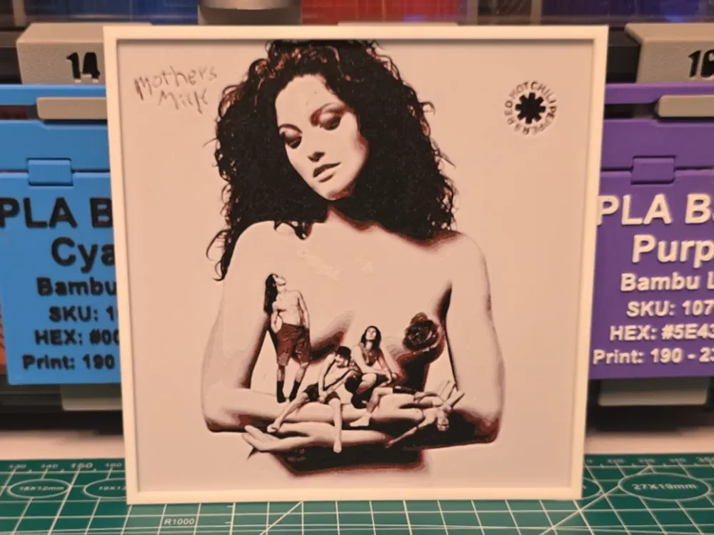 Red Hot Chili Peppers "Mothers Milk" Album Art by Lumpy3D HueForge model: Red Hot Chili Peppers "Mothers Milk" Album Art by Lumpy3D
