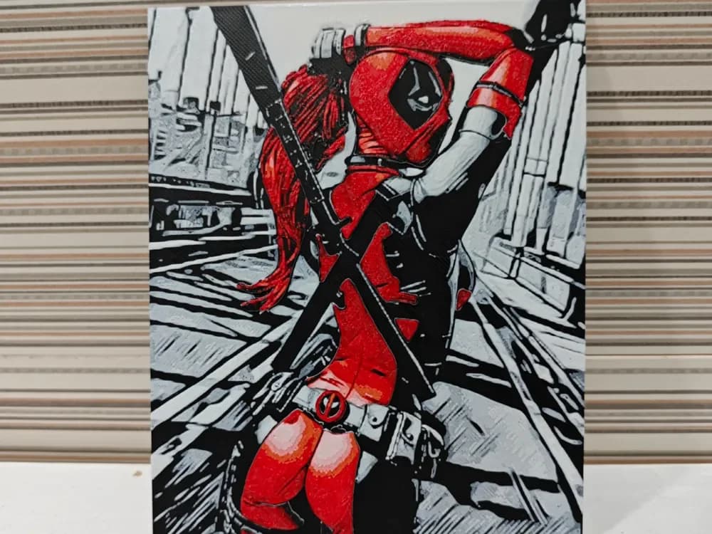 DeadPool's Woman Hueforge by Litolunar HueForge model: DeadPool's Woman Hueforge by Litolunar