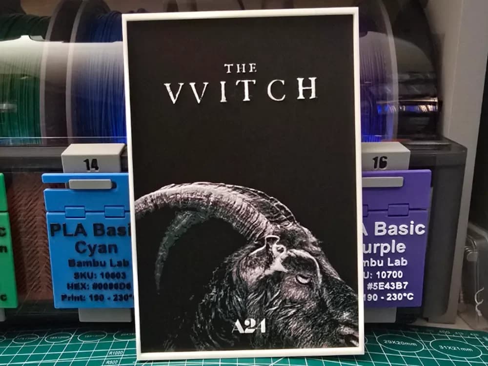 The Witch Movie Poster - Hueforge Art by Lumpy3D HueForge model: The Witch Movie Poster - Hueforge Art by Lumpy3D