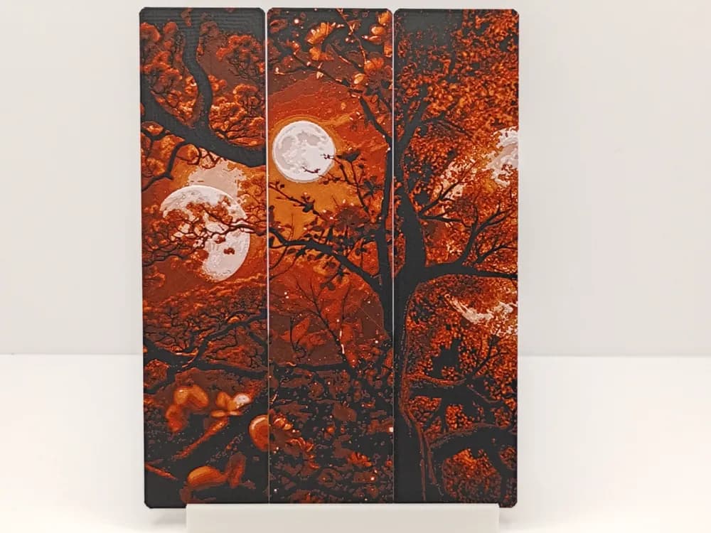 Blood Moon Blossoms by 3djd HueForge model: Blood Moon Blossoms by 3djd