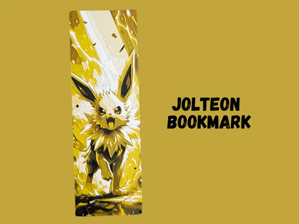 Jolteon - Pokemon Bookmark - 2025 Year of Eevee by Canadian Gamer HueForge model: Jolteon - Pokemon Bookmark - 2025 Year of Eevee by Canadian Gamer