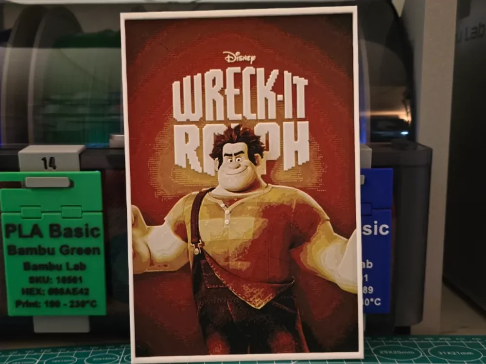 Wreck-It Ralph Movie Poster - Hueforge Art by Lumpy3D HueForge model: Wreck-It Ralph Movie Poster - Hueforge Art by Lumpy3D