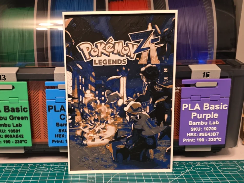 Pokémon Legends: Z-A Game Poster - Hueforge Art by Lumpy3D HueForge model: Pokémon Legends: Z-A Game Poster - Hueforge Art by Lumpy3D