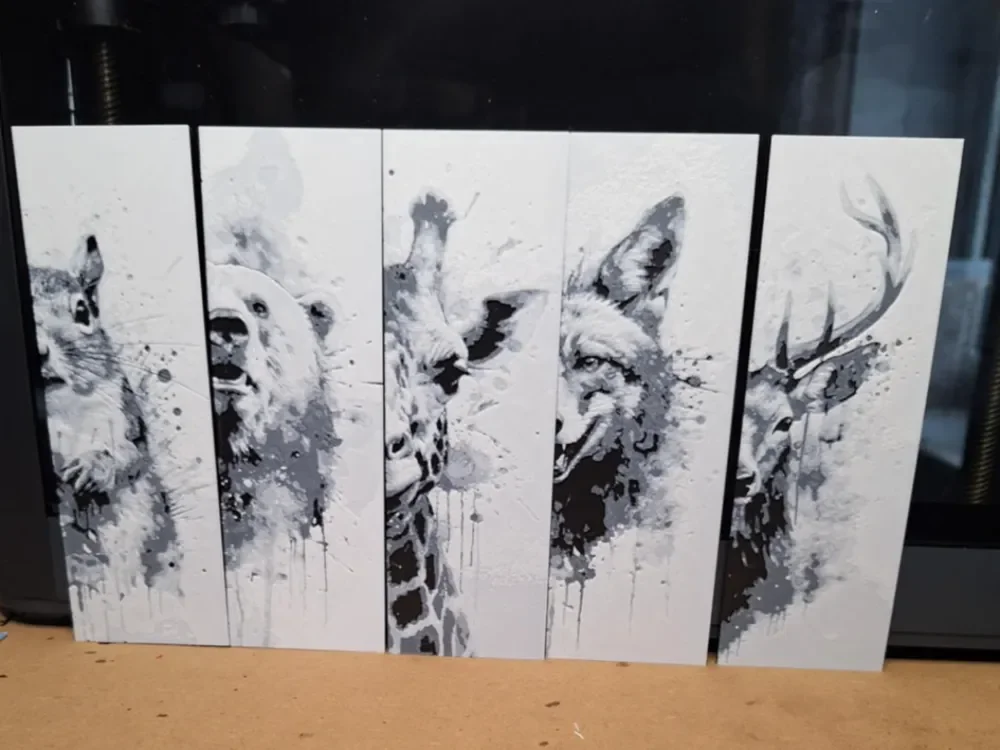 Black and white animal bookmarks set 2 by 3dGlow HueForge model: Black and white animal bookmarks set 2 by 3dGlow