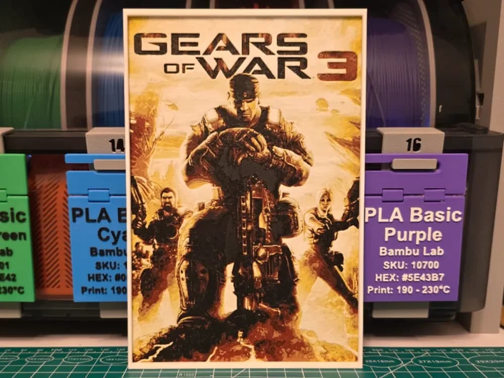 Gears of War 3 Poster - Hueforge Art by Lumpy3D HueForge model: Gears of War 3 Poster - Hueforge Art by Lumpy3D