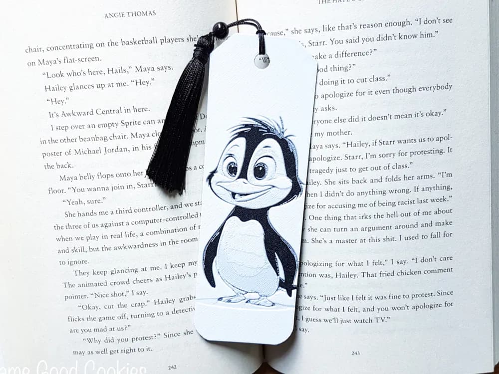Bookmark, Cartoon Penguin Bookmark, Cartoon Penguin