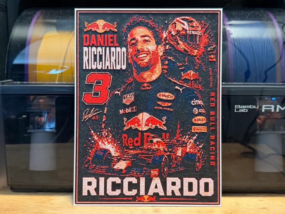 Daniel Ricciardo Red Bull Poster HueForge Daniel Ricciardo Red Bull Poster HueForge