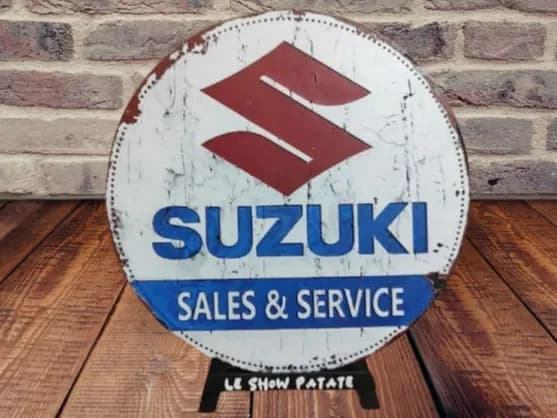 Plaque vintage Suzuki Hueforge Plaque vintage Suzuki Hueforge
