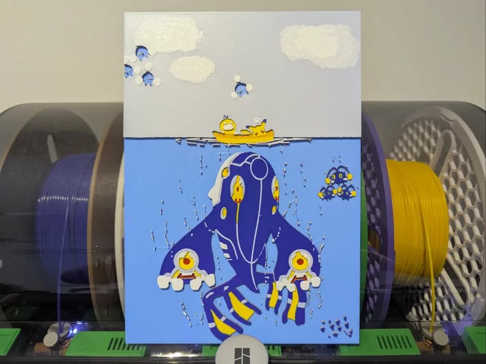 HueForge model: Kyogre Hueforge - Pokemon by Razel