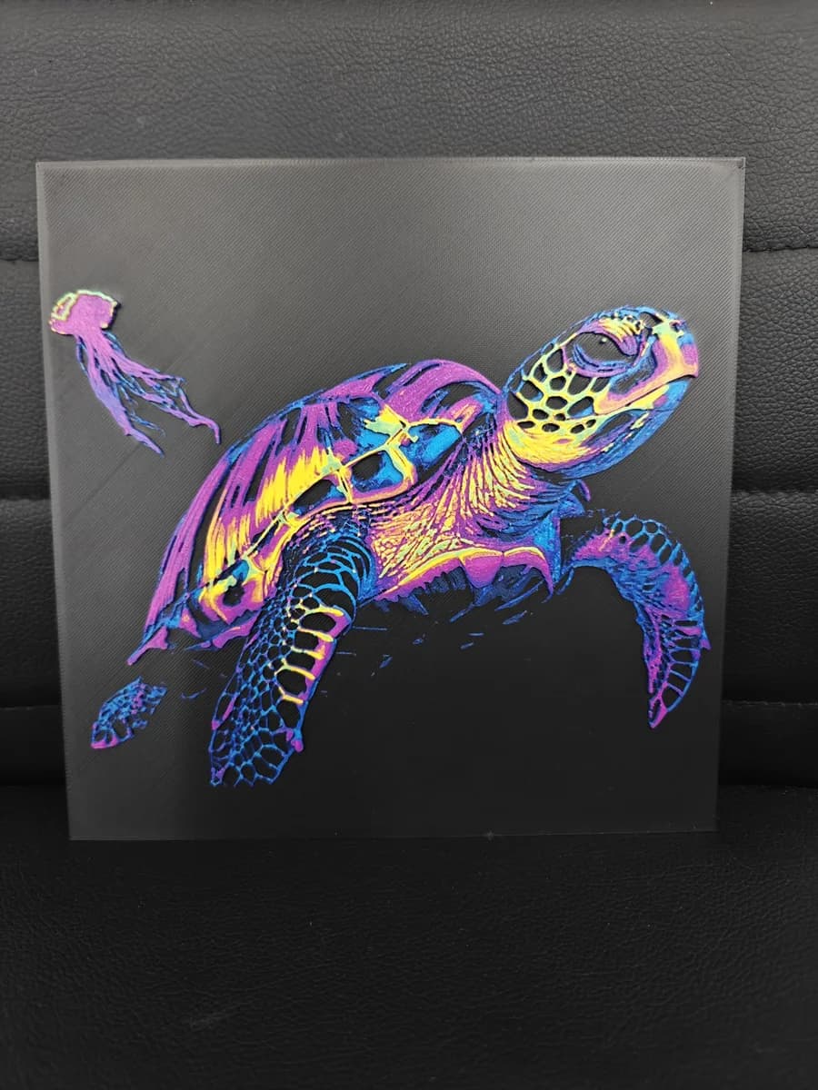 Turtle Pop Art by TheHueforgeLady HueForge model: Turtle Pop Art by TheHueforgeLady