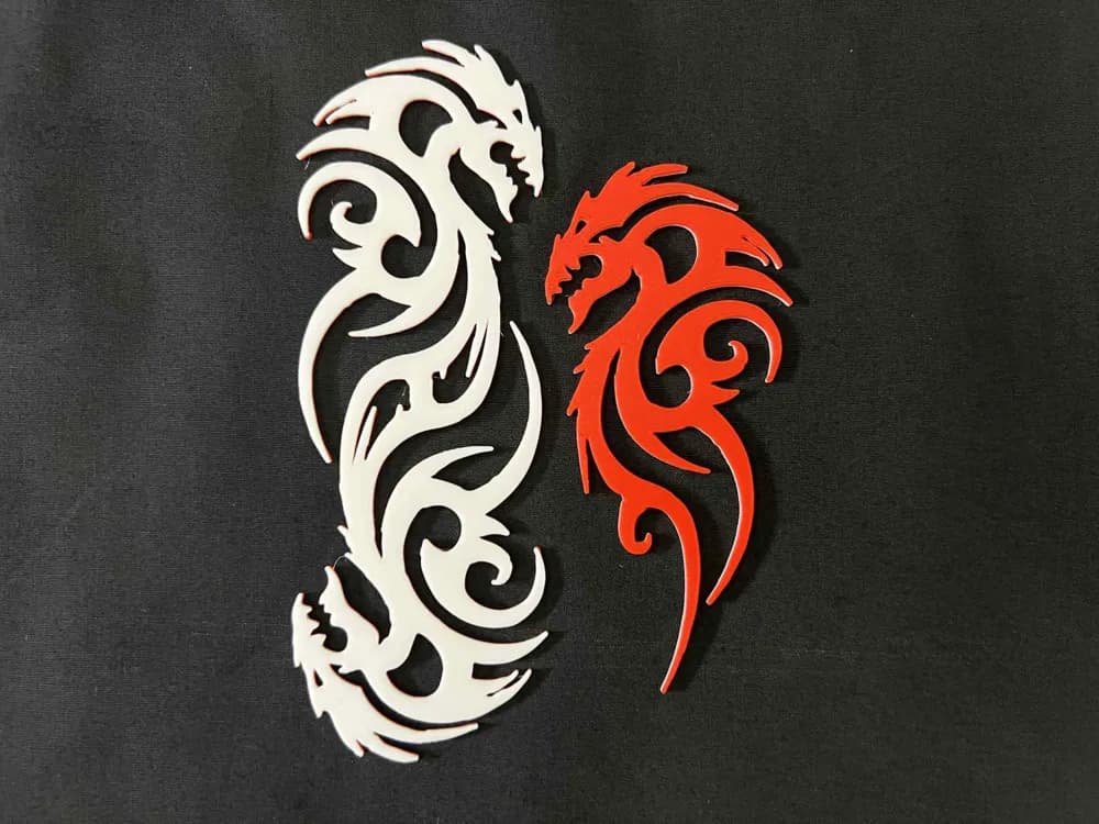 Tribal Dragon Silhouette Bookmarks by 3djd HueForge model: Tribal Dragon Silhouette Bookmarks by 3djd