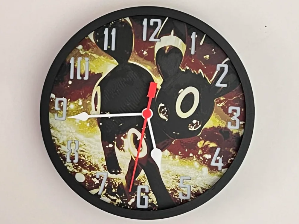Customizable Clock - Umbreon by 3djd HueForge model: Customizable Clock - Umbreon by 3djd