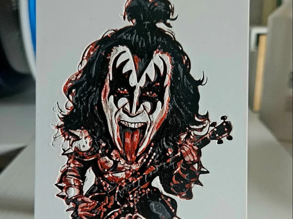 Kiss Gene Simmons by Mano's 3d_Art HueForge model: Kiss Gene Simmons by Mano's 3d_Art