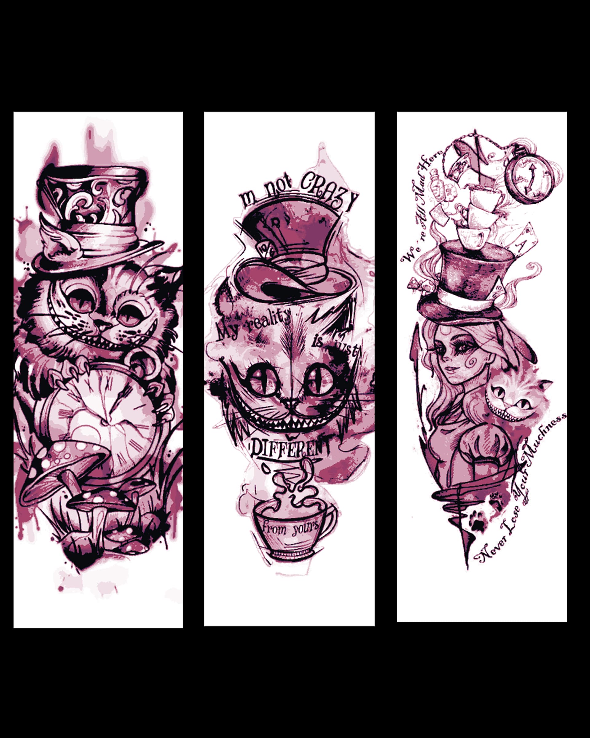 Alice in wonderland - the life of pure craziness - Set of Bookmarks Alice in wonderland - the life of pure craziness - Set of Bookmarks