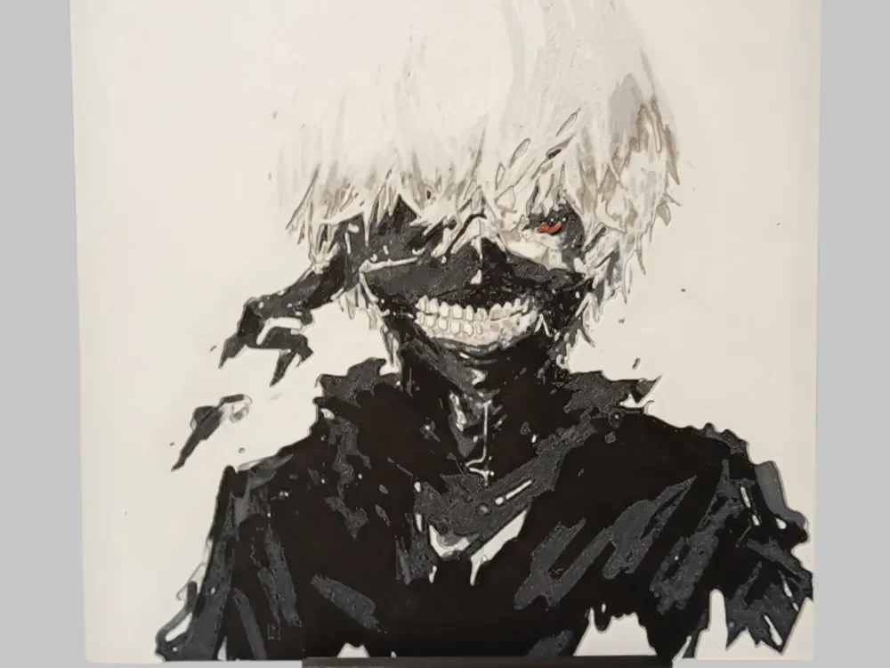 Tokyo Ghoul - Kaneki Ken Hueforge by 3DNesy HueForge model: Tokyo Ghoul - Kaneki Ken Hueforge by 3DNesy