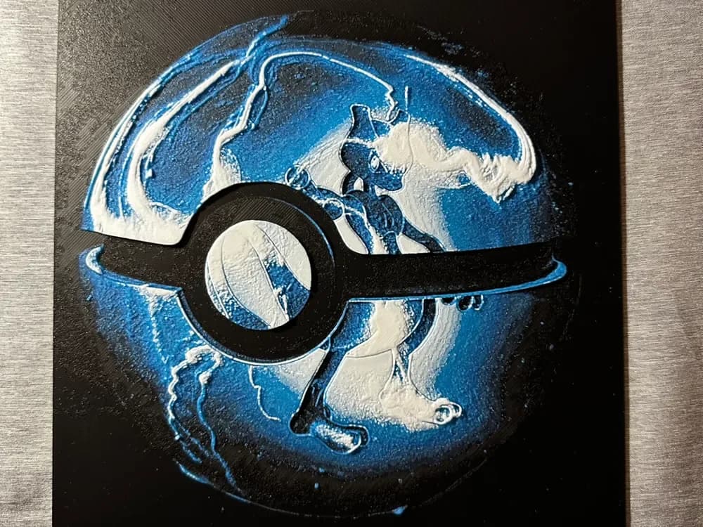 HueForge model: Mewtwo Pokeball Hueforge by Hey Ben