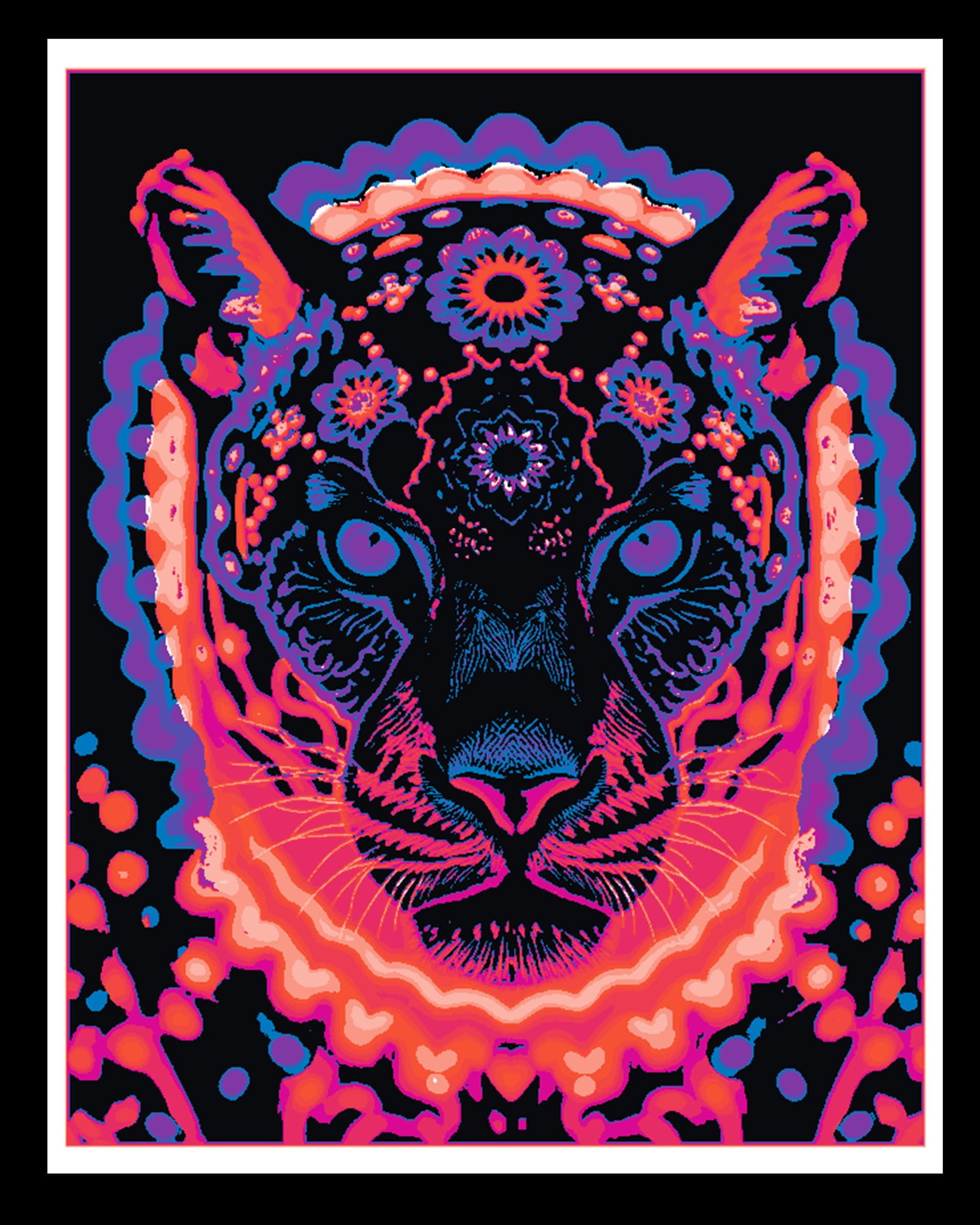 The Neon Glows of Night Art - The Jaguar - Hueforge art