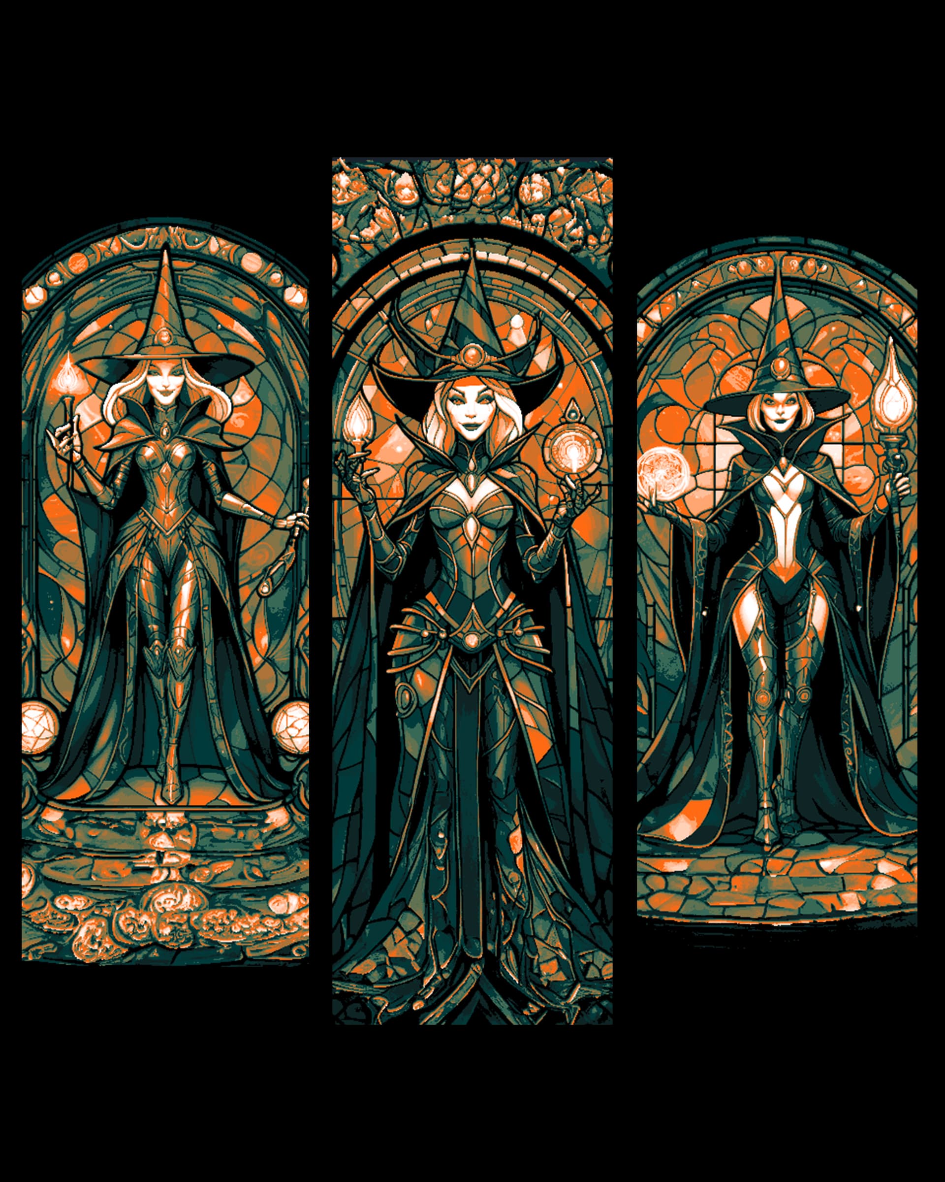 Happy Halloween - Classic Witch immortalized in a Stained glass window - Set of 3 bookmarks by BooneCo3d HueForge model: Happy Halloween - Classic Witch immortalized in a Stained glass window - Set of 3 bookmarks by BooneCo3d