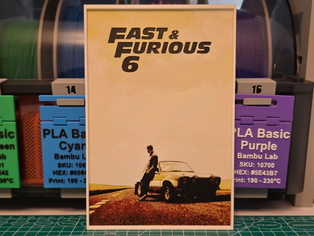 Fast & Furious 6 Movie Poster - Hueforge Art by Lumpy3D HueForge model: Fast & Furious 6 Movie Poster - Hueforge Art by Lumpy3D