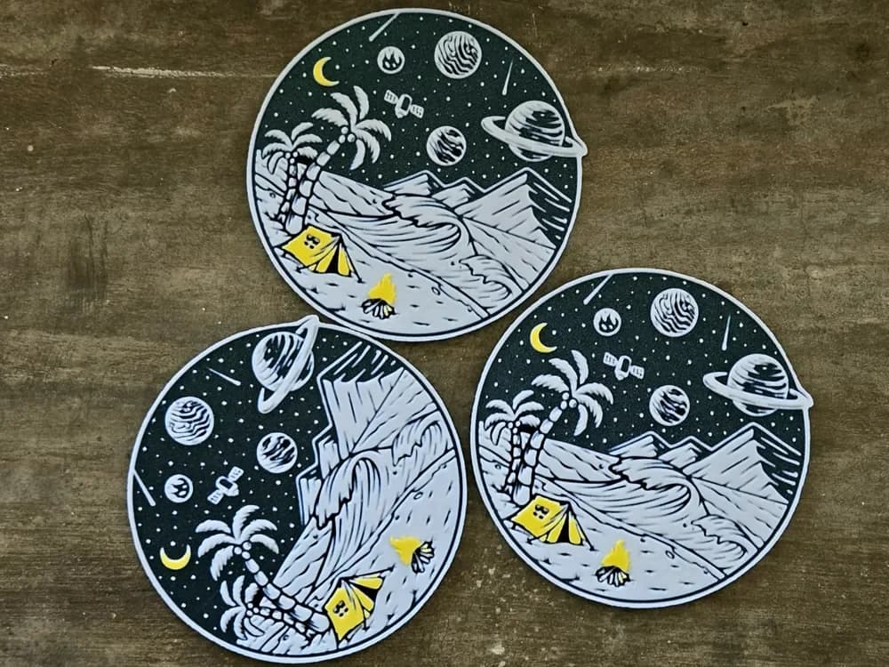"Cosmic Campsite" - Coaster by C3D HueForge model: "Cosmic Campsite" - Coaster by C3D
