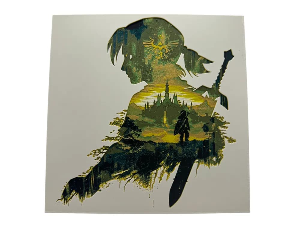 HueForge model: Legend of Zelda - Link Silhouette - 7 Colour Green by Canadian Gamer
