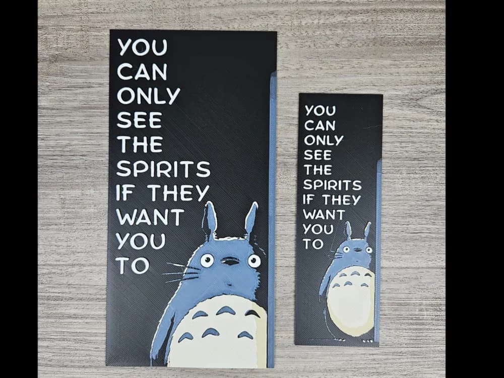 Totoro Quote (bookmark and panel) by BusyKikiBee HueForge model: Totoro Quote (bookmark and panel) by BusyKikiBee